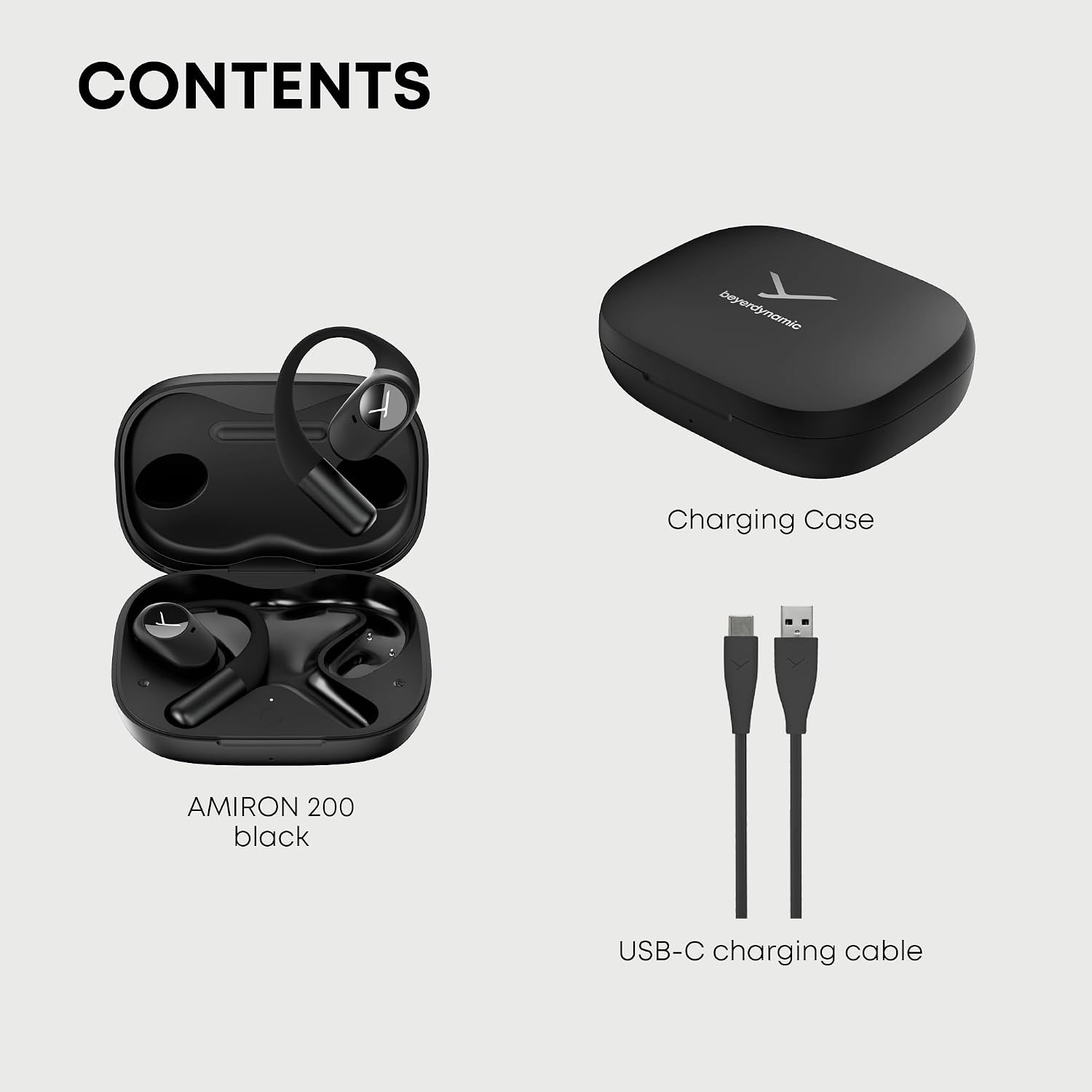 image:imagebeyerdynamic AMIRON 200 Open True Wireless Earphones with Ergonomic EarHooks 36Hour Battery IP54 WeatherResistant Customizable Sound via App BlackBlack