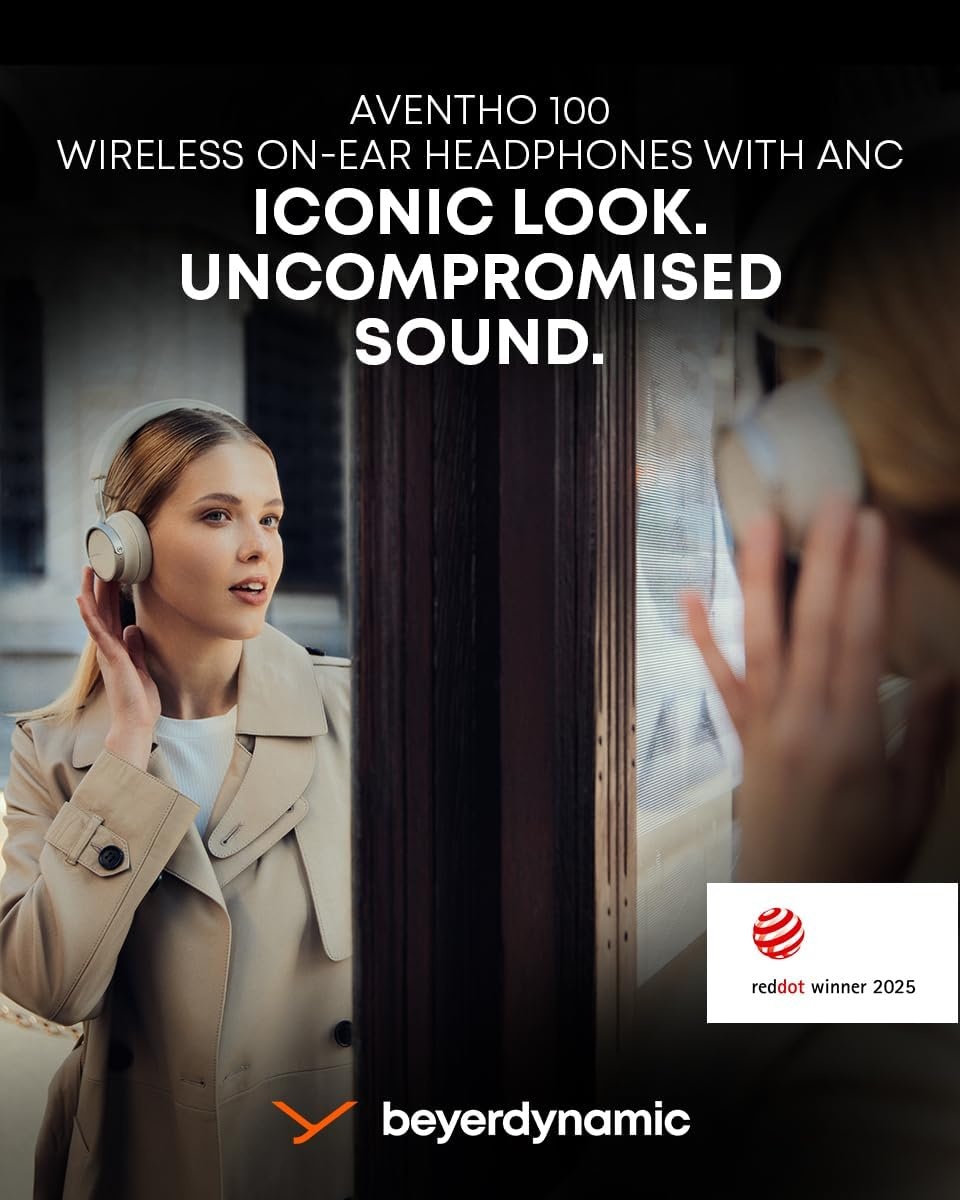 image:imagebeyerdynamic AVENTHO 100 Wireless OnEar Headphones with ANC 60 Hour Long Battery Life Foldable Design Personalized Sound and New Update Available via App BlackBlack