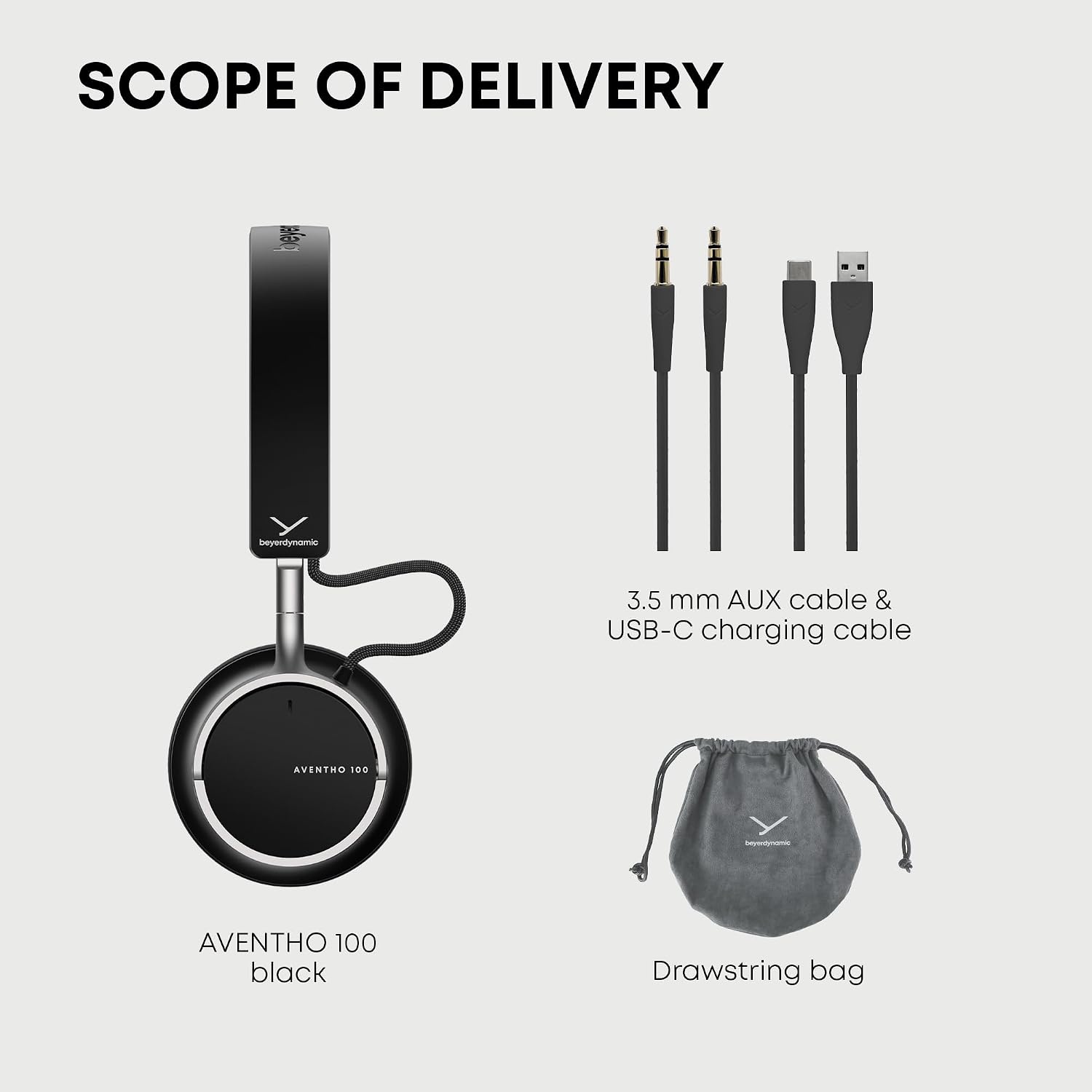 image:imagebeyerdynamic AVENTHO 100 Wireless OnEar Headphones with ANC 60 Hour Long Battery Life Foldable Design Personalized Sound and New Update Available via App BlackBlack