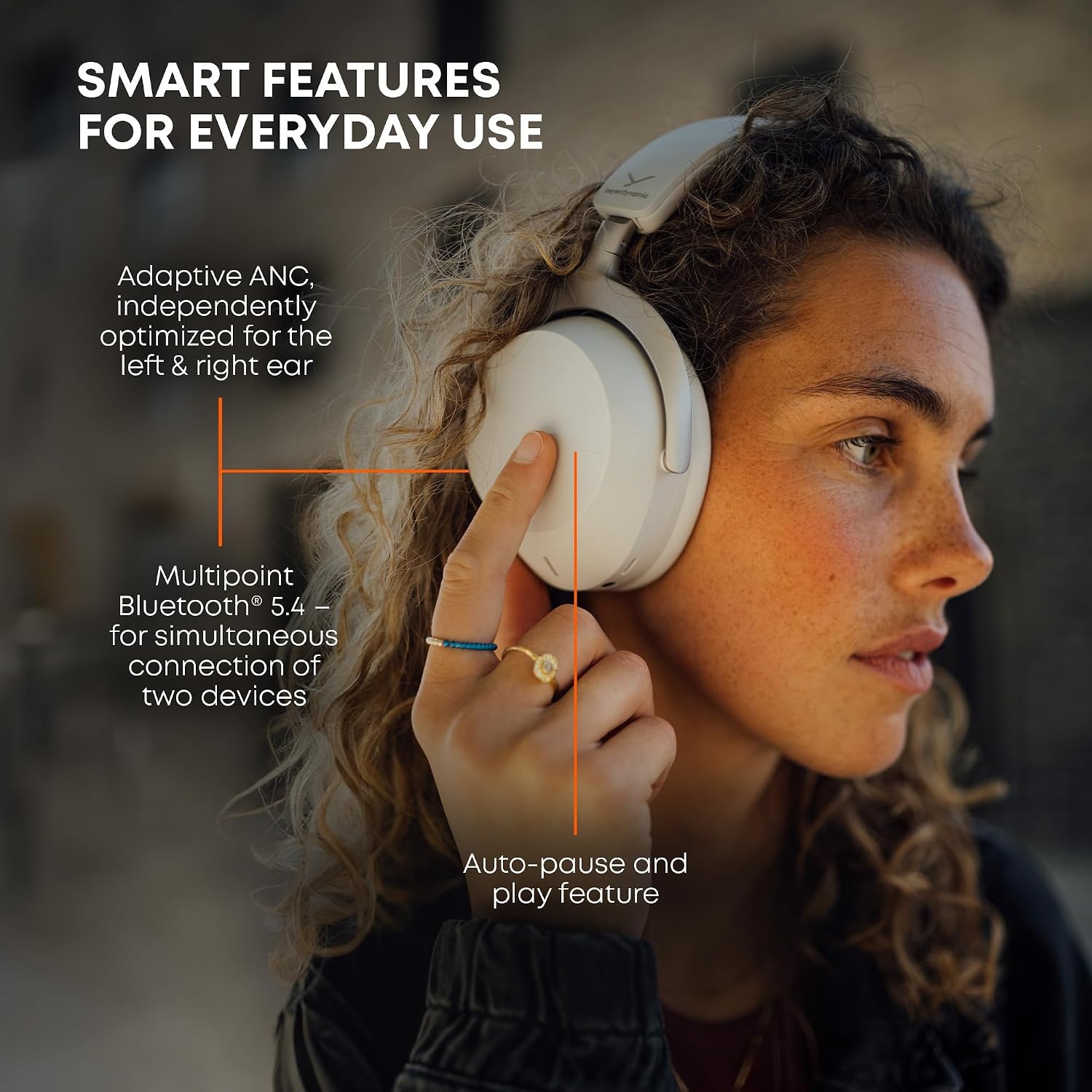 image:imagebeyerdynamic AVENTHO 300 Wireless OverEar Headphones with ANC Dolby Atmos and Head Tracking BlackNordic Grey